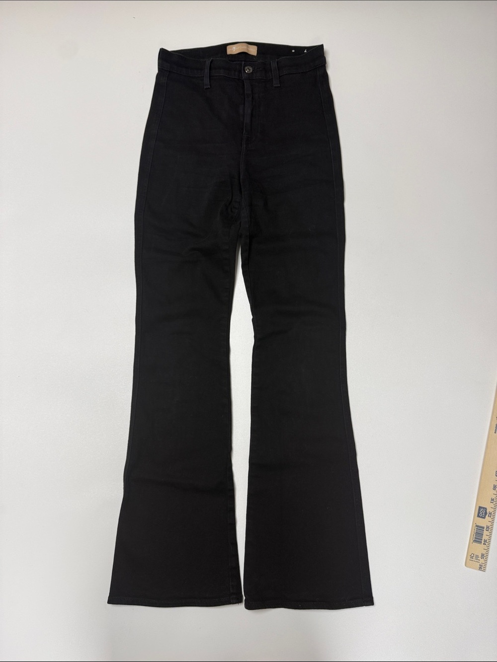 7 For All Mankind Luxe Vintage Black High-Rise Flare Jeans